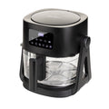 Odwracalna szklana frytkownica beztłuszczowa 3 w 1 Rosmarino Airfryer Rotate&Grill 360° – 4.5 L + 2.5 L
