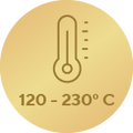Zakres temperatur 120–230 °C2